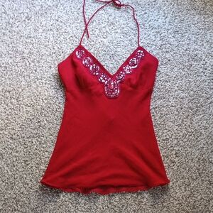 Charlotte Russe Scarlet Lace-Trim Camisole